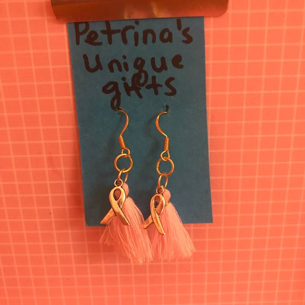 Handmade Breastcancer awareness earrings